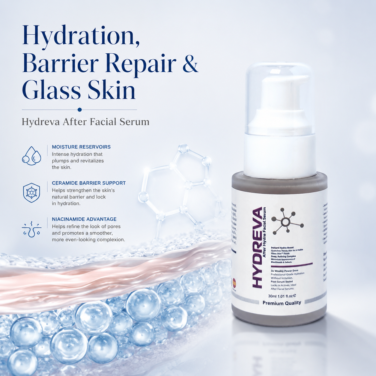 Hydration, Barrier Repair & Glass Skin: Benefits of Hydreva After Facial Serum
