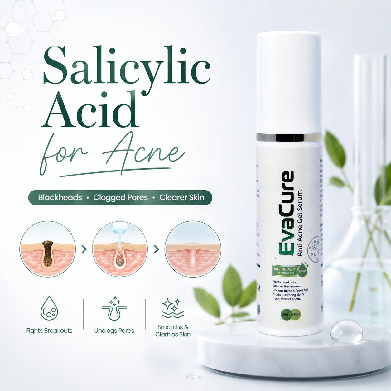 Salicylic Acid for Acne: Pimples, Blackheads & Clogged Pores Guide