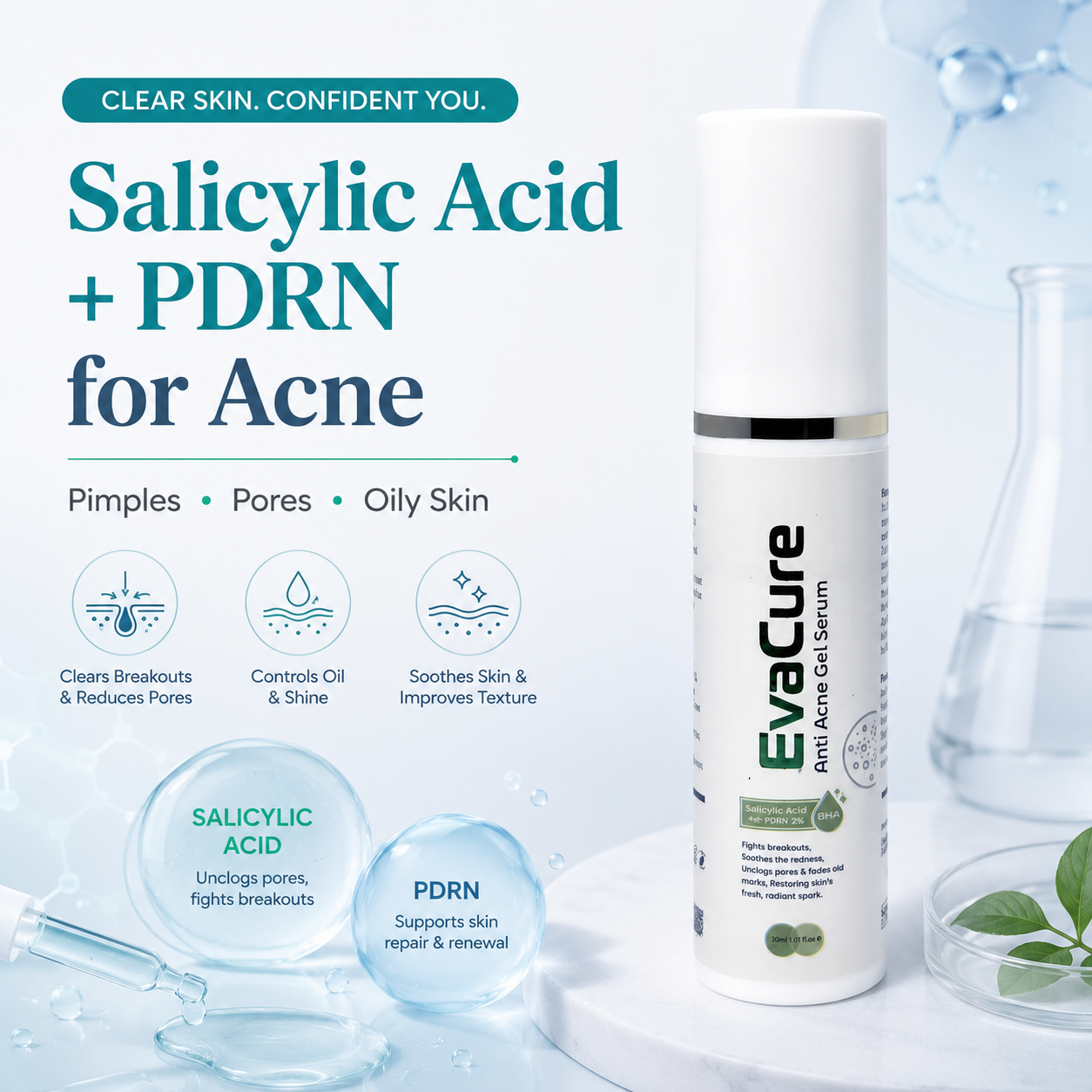 Salicylic Acid + PDRN for Acne: Pimples, Pores & Oily Skin Guide