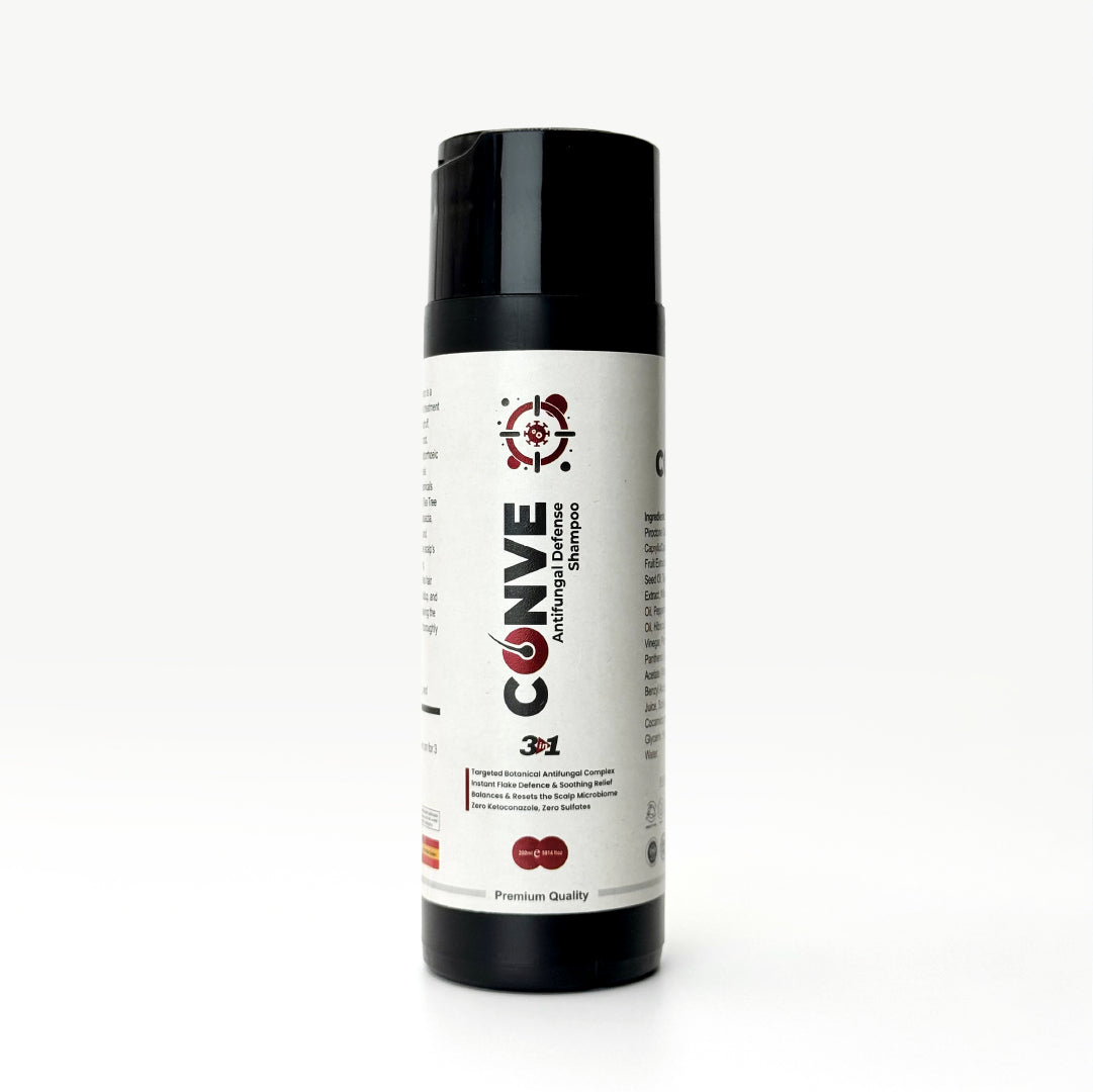 Conve sulphate-free anti-dandruff scalp shampoo bottle by Elysium Skin Sciences