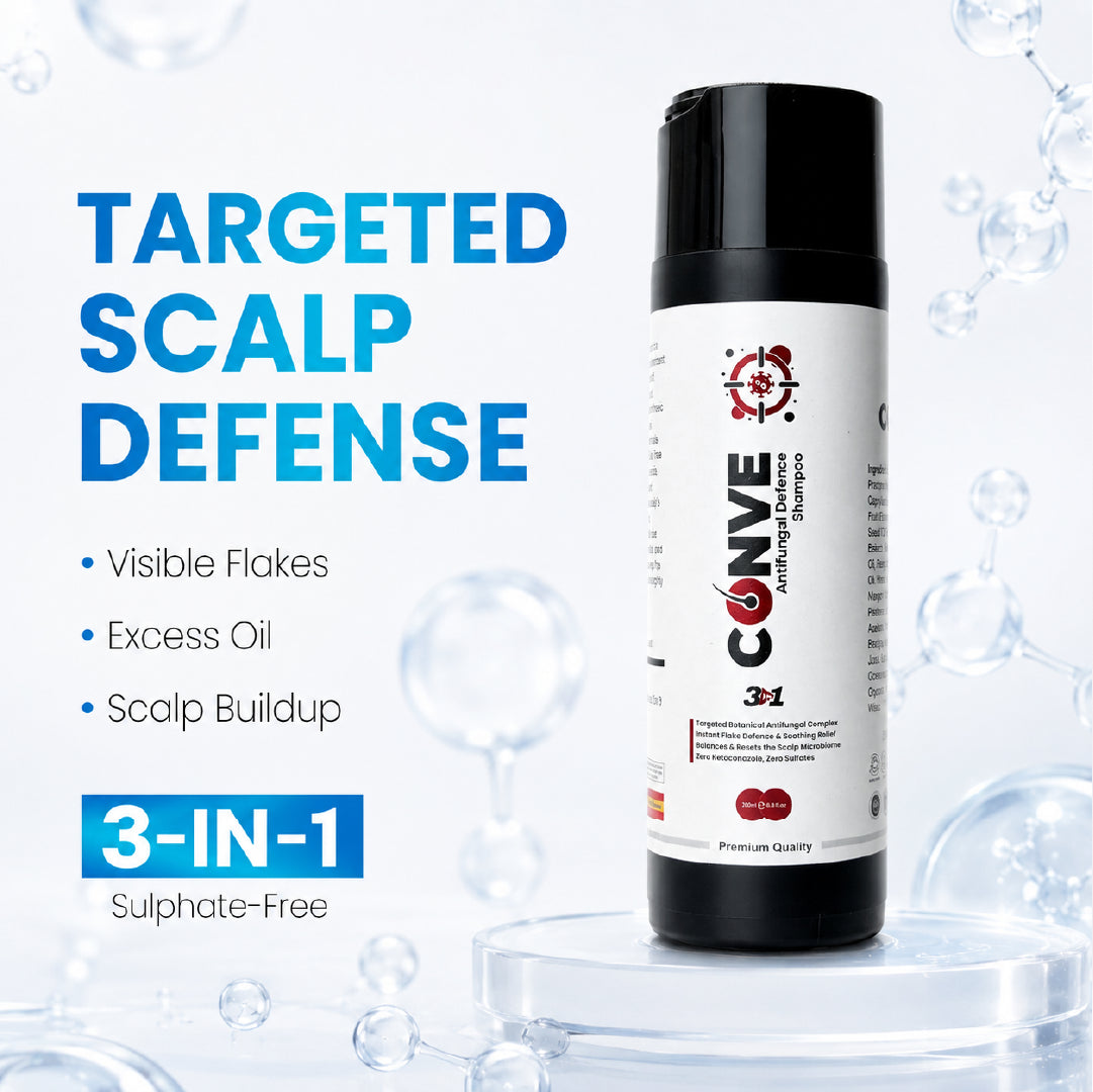 Conve anti-dandruff shampoo for targeted scalp defense against flakes oil and buildup