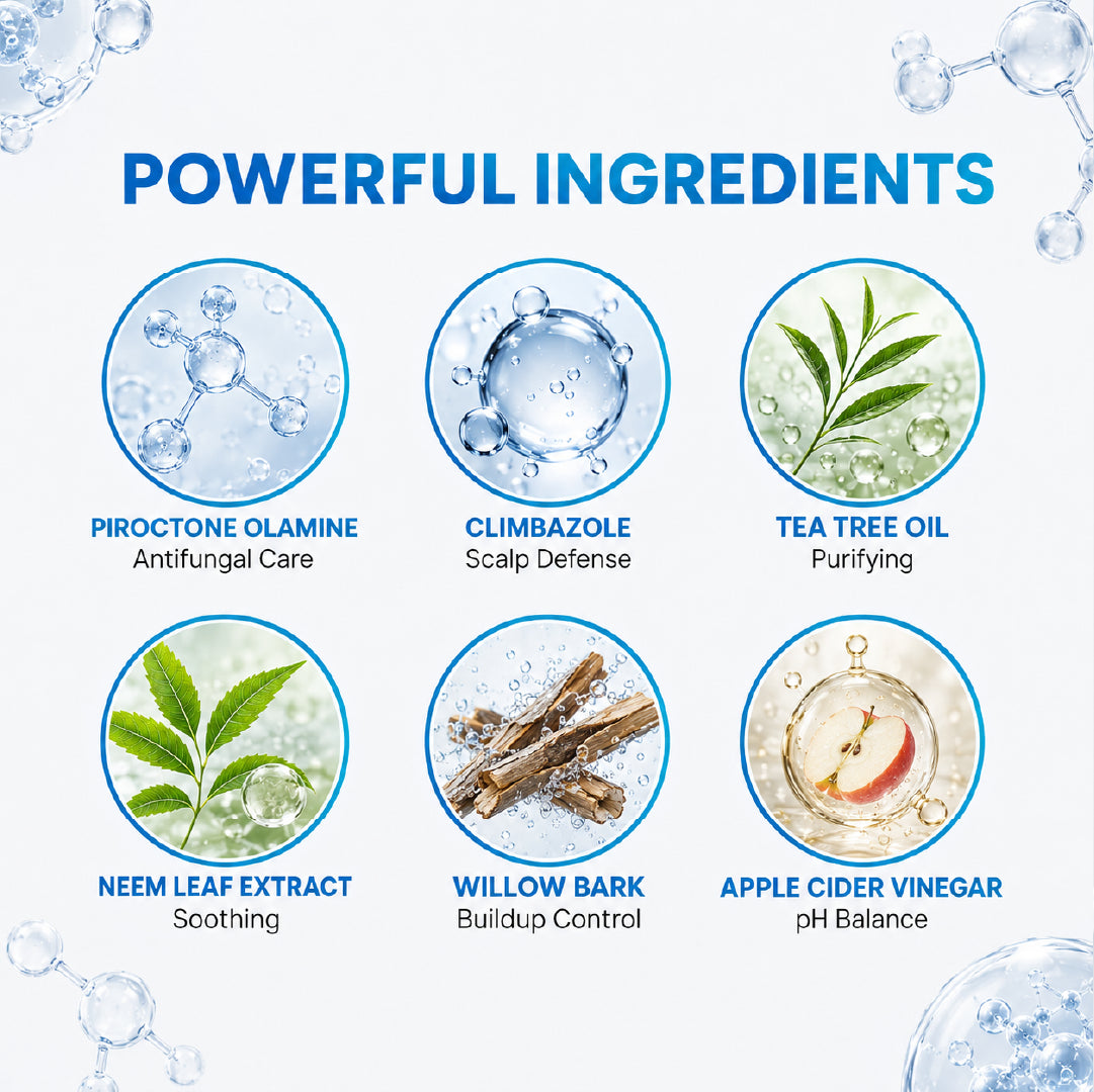 Conve shampoo ingredients piroctone olamine climbazole tea tree oil neem and willow bark