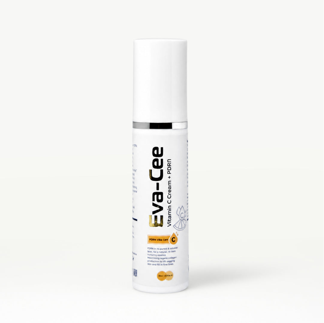 Eva-Cee vitamin C and PDRN brightening cream bottle by Elysium Skin Sciences