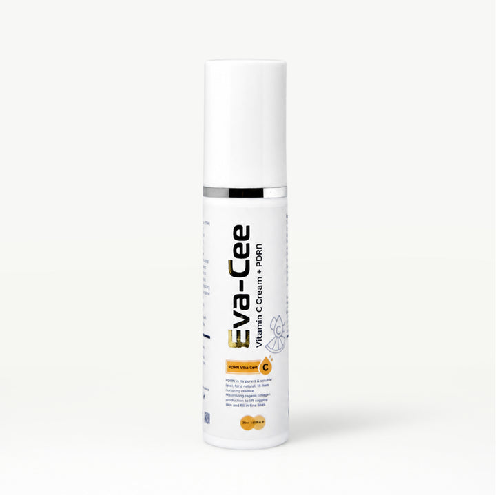 Eva-Cee vitamin C and PDRN brightening cream bottle by Elysium Skin Sciences