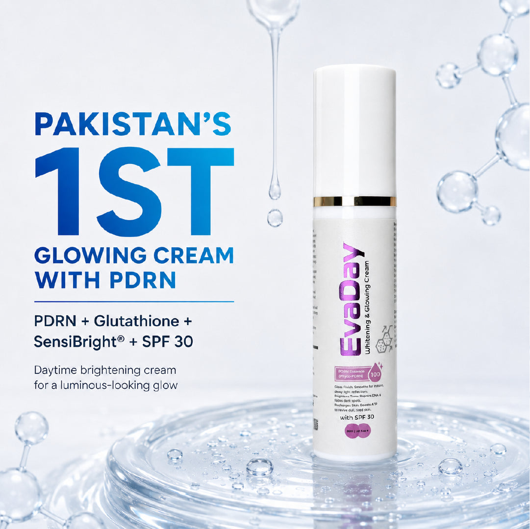 EvaDay brightening cream with PDRN glutathione SensiBright and SPF 30 for glowing skin
