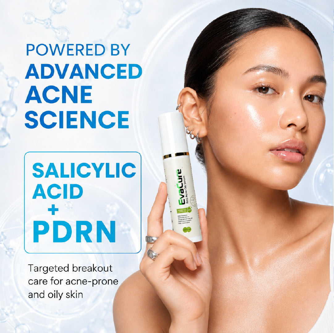 Salicylic acid and PDRN acne gel serum for targeted breakout care on oily skin