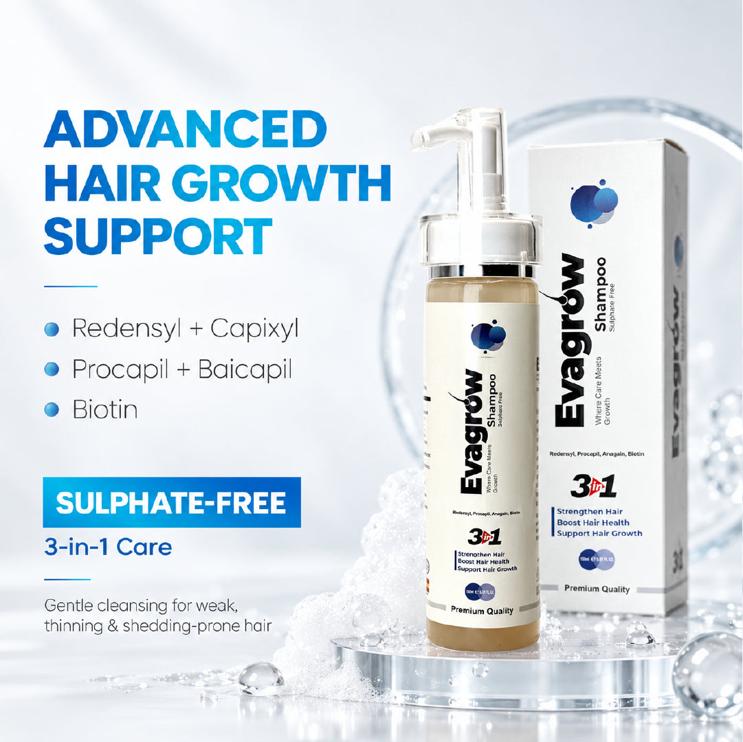 EvaGrow sulphate-free shampoo for weak thinning and hair fall-prone hair