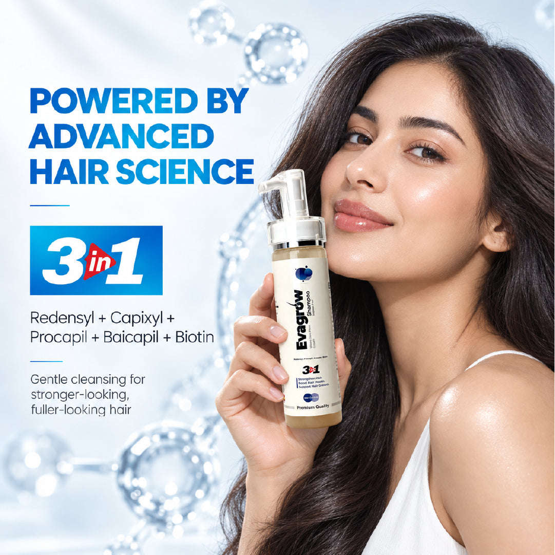 Sulphate-free 3-in-1 shampoo with Redensyl and Capixyl for hair growth and scalp health
