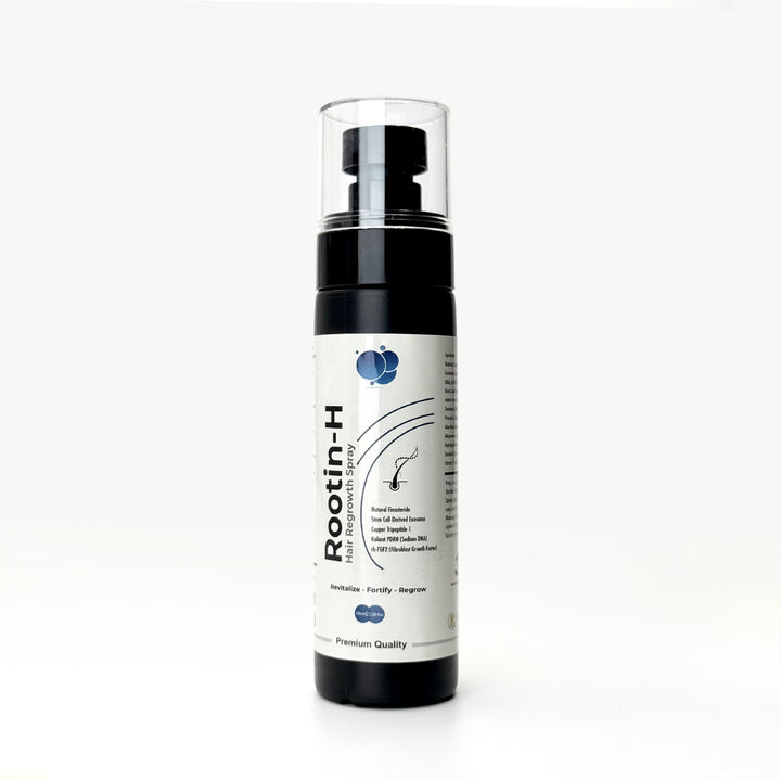 Rootin-H scalp density spray bottle by Elysium Skin Sciences for thinning hair