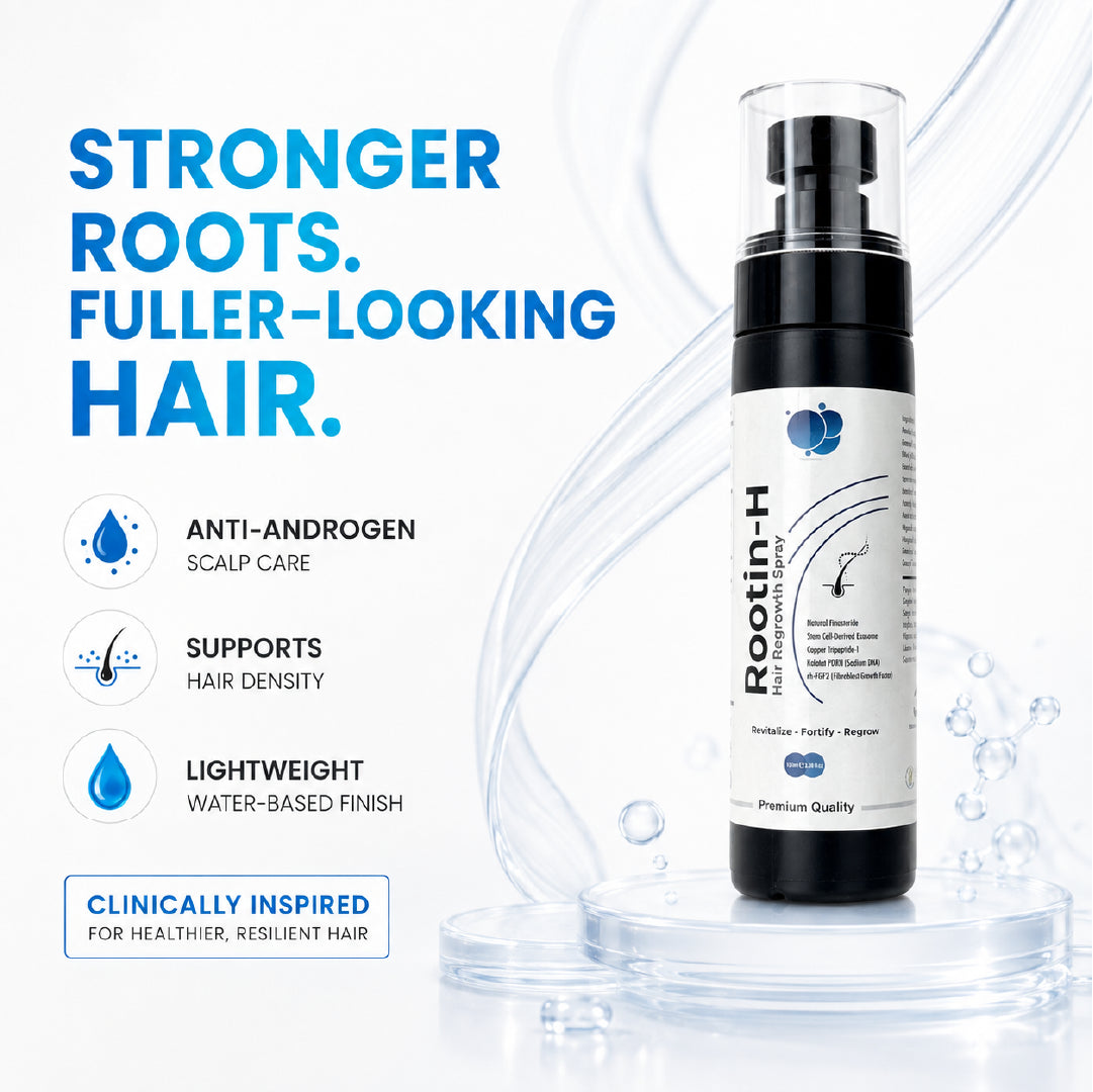 Rootin-H hair regrowth spray for stronger roots and fuller-looking hair density