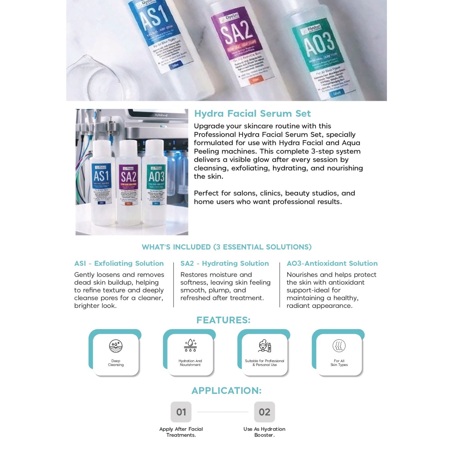 Hydra Facial Serum Set (500ml Each)