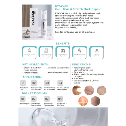 EVASCAR Gel – Scar & Stretch Mark Repair (50ml)